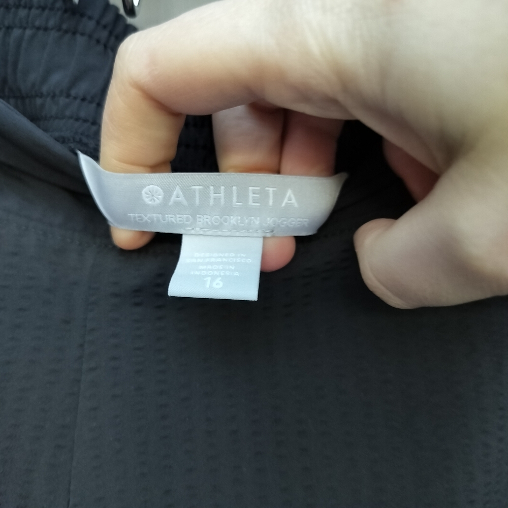 Athleta Brooklyn Textured Jogger Black Lightweight Athletic Pants - Picture 6 of 9